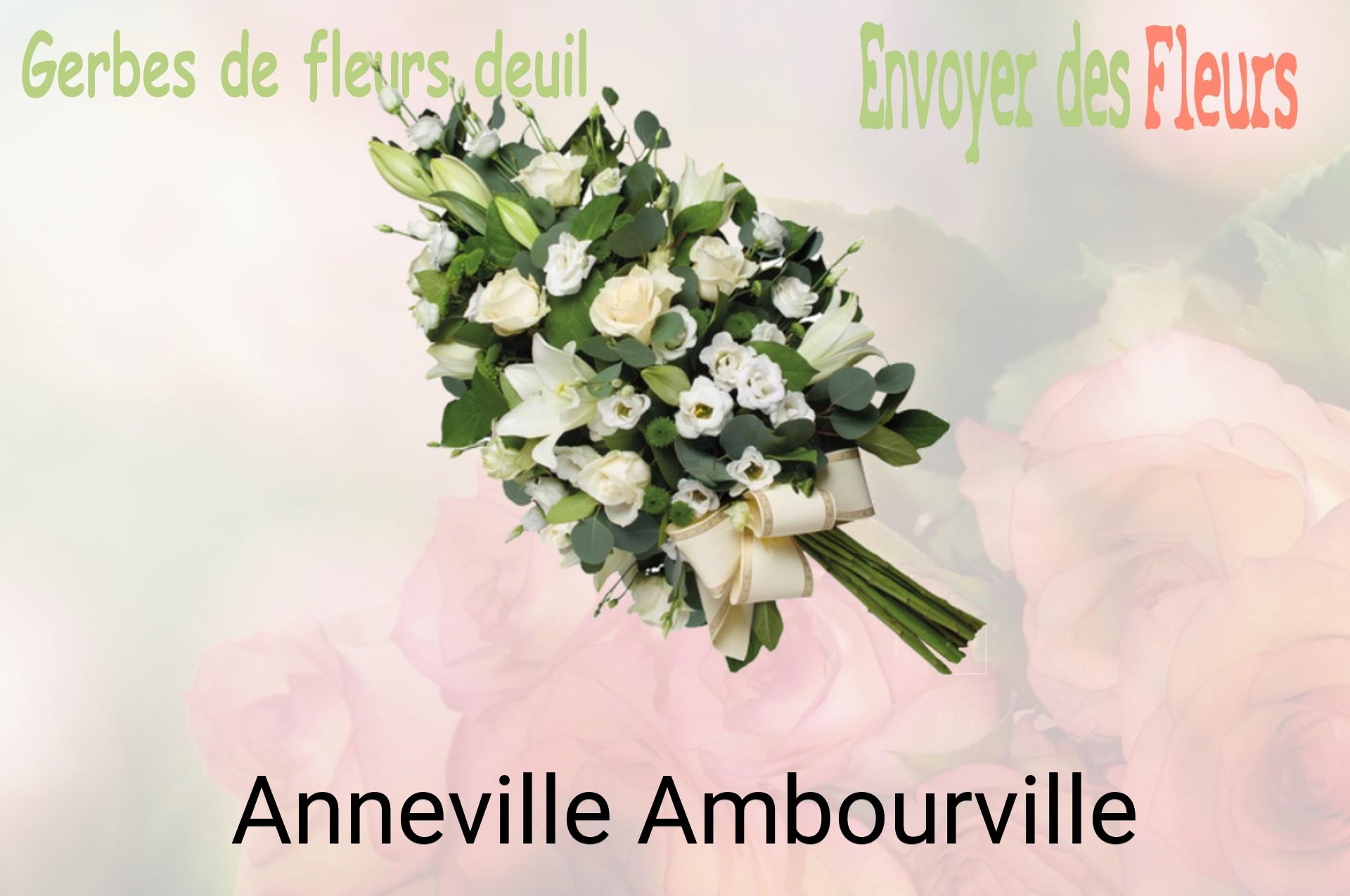 Gerbe de fleurs de deuil livrée à Anneville-Ambourville